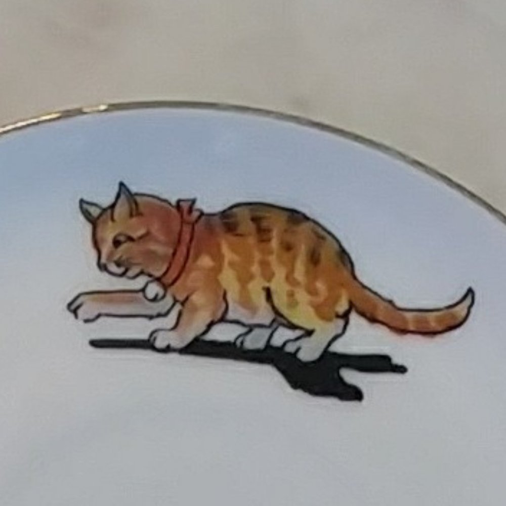Vintage Zeh Scherzer china saucer/plate for tea cup with cats playing - Picture 4 of 5